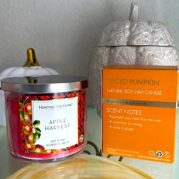 whish Accents Nibset Of 2 Soy Fall Candles In Pumpkin Apple Harvest Poshmark